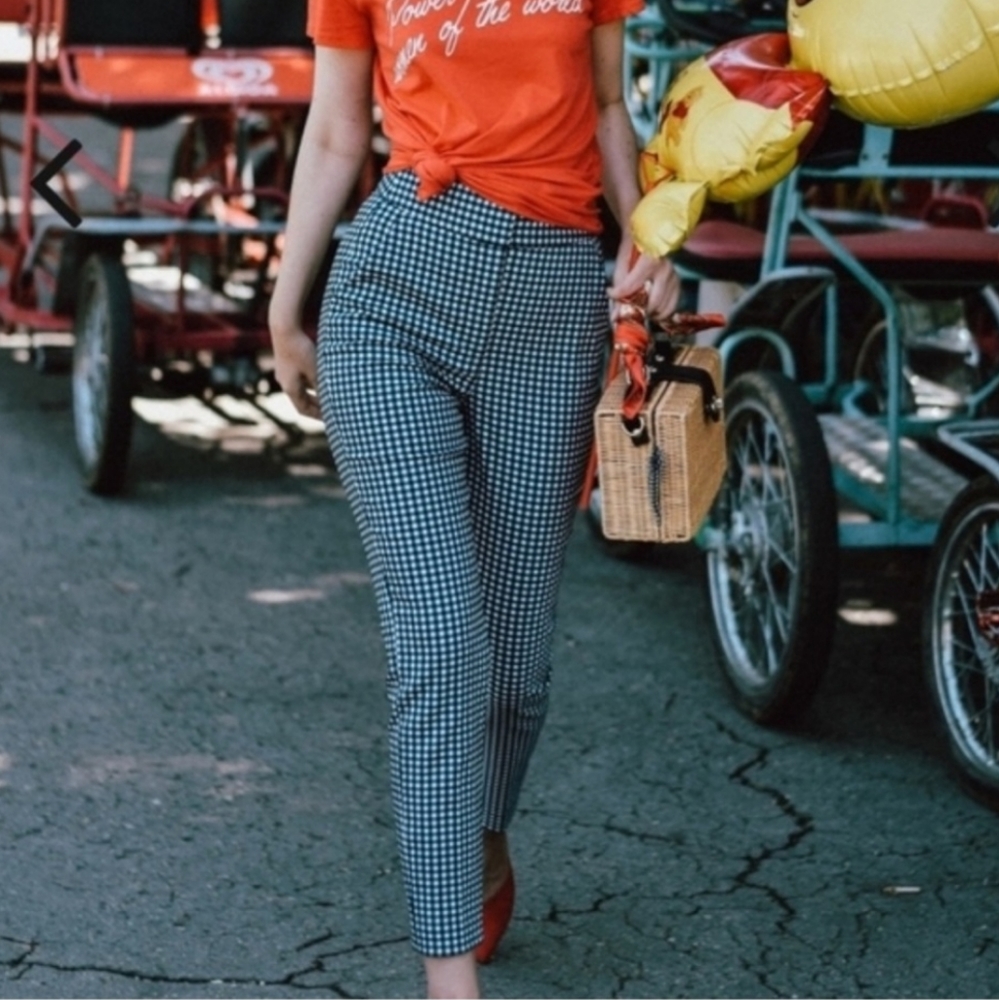 Zara Gingham Jogger Trousers size M